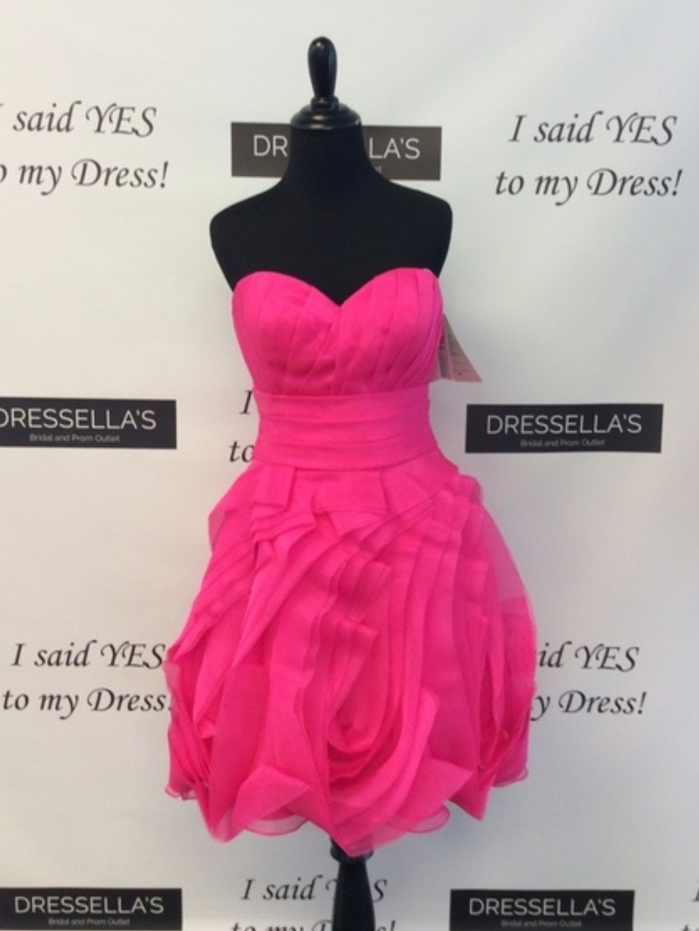 Tony Bowls Strapless Hot Pink Sweetheart Cocktail~Homecoming Dress